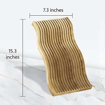 SOUL MAMA Decorative Wood Serving Board - Beech Wave Wood Tray Cutting Boards for Kitchen, Unique Wo...