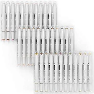 ARTEZA Skin Tone Alcohol Markers Set of 36 Tones, Everblend Sketch Pens with Dual Tips, Fine and Broad Chisel