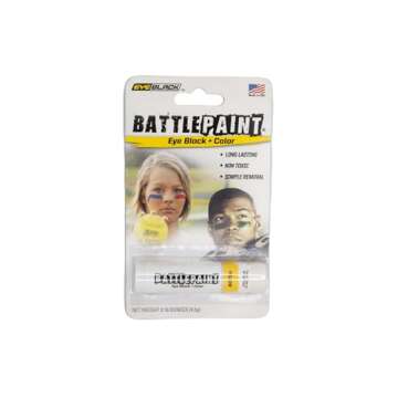 EyeBlack BattlePaint – Bright Colored Under Eye Black Grease for Pro Athletes and Super Fans – Baseball, Softball, Football – 1 Stick – Yellow
