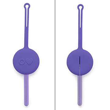 Omie OmieBox Kids Utensils Set with Case - 2 Piece Plastic, Reusable Fork and Spoon Silverware with Pod for Kids (Lilac)