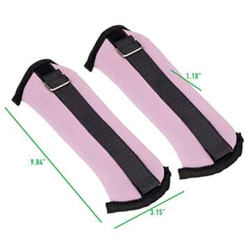 Mind Reader Neoprene Adjustable Weights, Resistance Strength Training for Wrists or Ankles, Jogging, Walking, Aerobics, Fitness, Set of 2, 1 lb, 0.45 kg, Pink