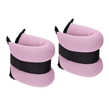 Mind Reader Neoprene Adjustable Weights, Resistance Strength Training for Wrists or Ankles, Jogging, Walking, Aerobics, Fitness, Set of 2, 1 lb, 0.45 kg, Pink