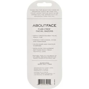 About Face Fuzz-Free Facial Razors - 3 Pack for Smooth Skin