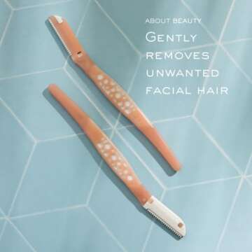 About Face Fuzz-Free Facial Razors for Shaving & Exfoliating - Includes 3 Beauty Groomers - For Face, Lips & Eyebrows
