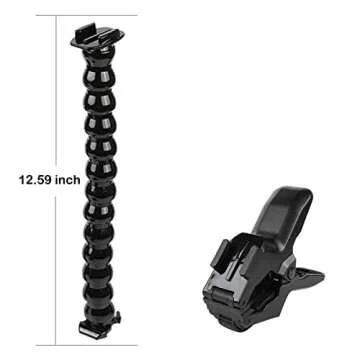 Jaws Flex Clamp Smartphone Mount with Adjustable Gooseneck（13 Sections） Compatible with iPhone Samsung,and GoPro Hero 9,8,7,6,5,4, 3+, 2, 1, DJI Osmo Action Camera Mounts and Most Action Cameras