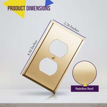 ENERLITES Duplex Receptacle Outlet Metal Wall Plate, Corrosion Resistant