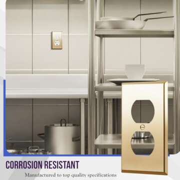 Durable ENERLITES Duplex Outlet Metal Wall Plate