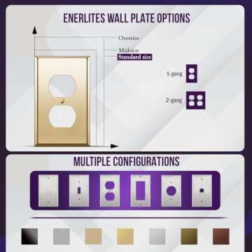 Durable ENERLITES Duplex Outlet Metal Wall Plate