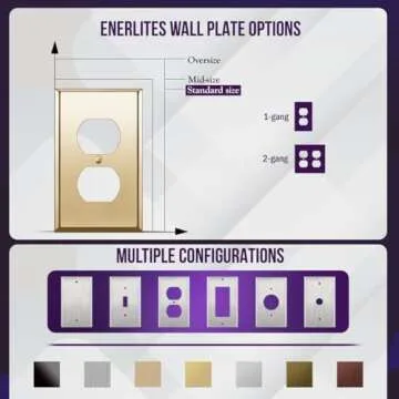 Durable ENERLITES Duplex Outlet Metal Wall Plate