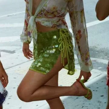 Stylish Y2K Sequin Mini Skirt for Parties and Nights Out