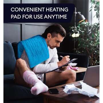 GENIANI Extra Large Electric Heating Pad for Back Pain and Cramps Relief - Auto Shut Off - Soft Heat Pad for Moist & Dry Therapy - Heat Patch (Aqua Blue)