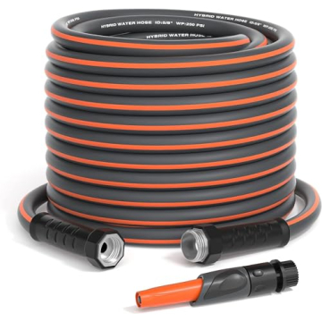 GREENER 50FT Tools Hybrid Garden Hose Dia.5/8’’ Inner Durable Rv Garden Hose with Swivel Grip Ha...