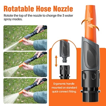 GREENER 50FT Hybrid Garden Hose Durable All Weather Solution