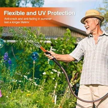 GREENER 50FT Hybrid Garden Hose Durable All Weather Solution