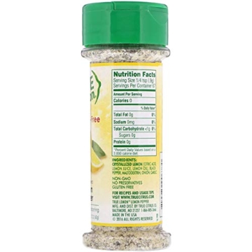 True Lemon Pepper Seasoning Natural Ingredients No Salt