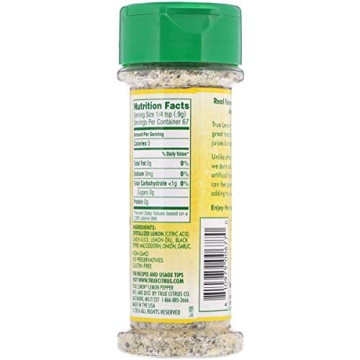 True Lemon Pepper Seasoning Natural Ingredients No Salt