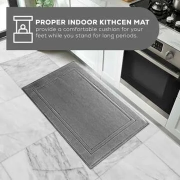 ALIBI Bath Mat Floor Towel Set | 2 Pack of Super Soft & Absorbent Luxury Cotton Towels | Hotel, Spa, Shower & Bathroom Step Out of Tub Floor Mats [NOT a Bathroom Rug] |Machine Washable - Grey 22 X 34