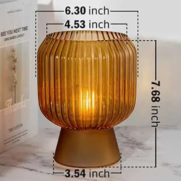 Battery Operated Lamp Timer, Cordless Table Lamps for Home Decor, Battery Powered Lamp with LED Bulb, Nightlight for Area No Plug, Ambient Lamps for Tabletop/Corner/Entryway/Stairway/Bathroom (Yellow)