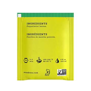 Stash Tea Peppermint Herbal Tea, Box of 100 Tea Bags