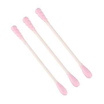 200 Count Round & Spiral Shaped Double Tipped Cotton Swabs Buds Paper Sticks Biodegradable Hypoaller...