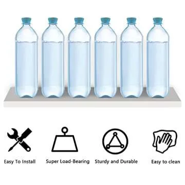 KOROI White Floating Shelves Wall Mounted,Wall Shelf Set of 3,Wood Wall Shelves for Home Decor, Display Shelf forBathroom,Bedroom,Kitchen, Living Room, Office and More,White