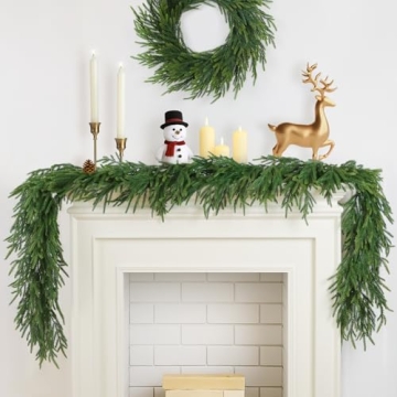 TOWPONICS 12FT Norfolk Pine Garland for Holiday Decor