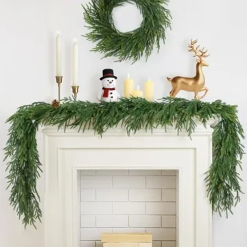 TOWPONICS 12FT Norfolk Pine Garland for Holiday Decor