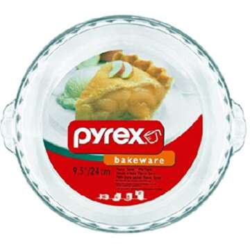 Pyrex Bakeware 9-1/2-Inch Scalloped Pie Plate, Clear - Original Genuine Pyrex - Made in the USA