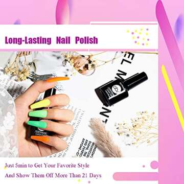 ABV Gel Nail Polish Kit with UV Light 48W LED Nail Lamp 12 Colors Gel Nail Polish Kit, Soak Off Base and Top Coat, Nail Tools, Nail Art Starter Kit Salon DIY Home Gift for Women