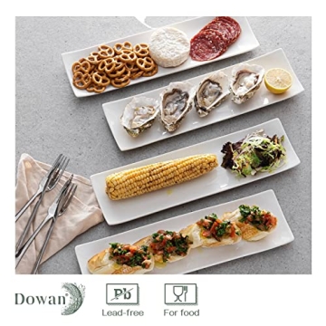 DOWAN 14" Sushi Plate Set of 4 - Elegant Serving Trays