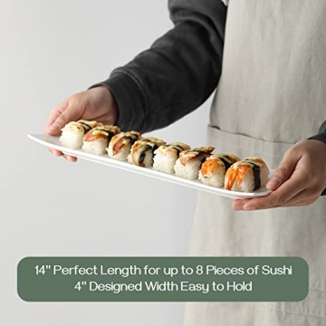 DOWAN 14" Sushi Plate Set of 4 - Elegant Serving Trays