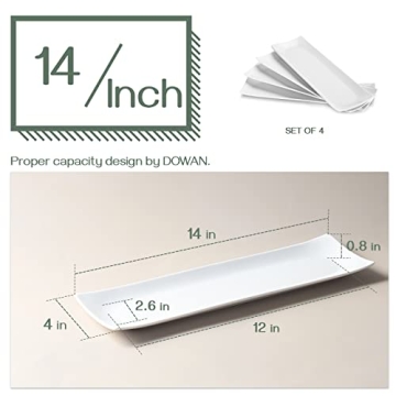 DOWAN 14" Sushi Plate Set of 4 - Elegant Serving Trays