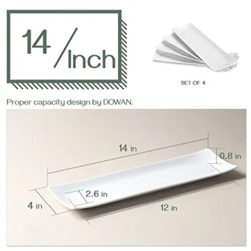 DOWAN 14" Sushi Plate Set of 4 - Elegant Serving Trays