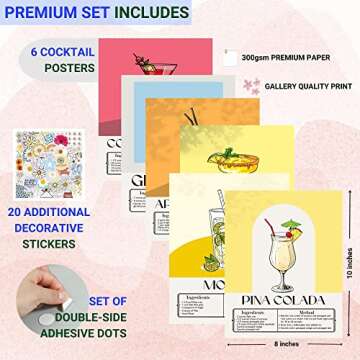 CHUNART Fruit Kitchen Decor: Set of 6 Fruit Art Prints and Vintage Botanical Fruit Wall Art for the ...