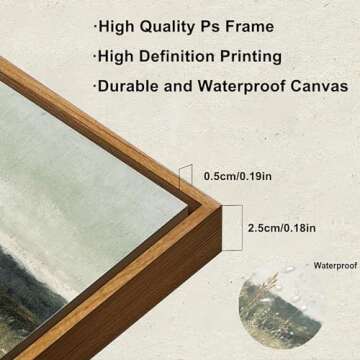 KBKBART Framed Canvas Print: Vintage Wildflower Landscape