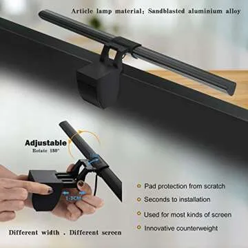 USB Monitor Light with Adjustable Brightness and Color Options