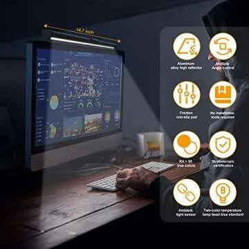 USB Monitor Light with Adjustable Brightness and Color Options