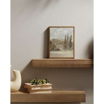 InSimSea Framed Canvas Prints Art Vintage Decor, Room Decor Kensington Gardens Classical Scenery Pai...