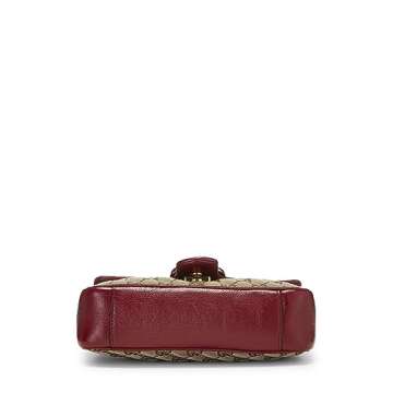 Gucci, Pre-Loved Red Original GG Canvas Marmont Matelassé Mini, Red