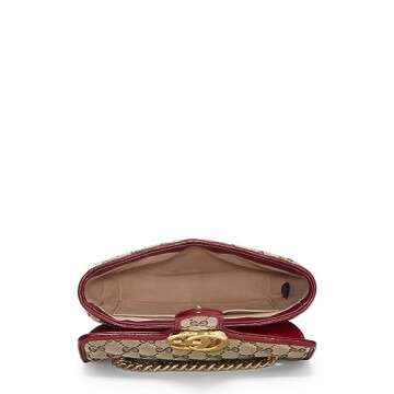 Gucci, Pre-Loved Red Original GG Canvas Marmont Matelassé Mini, Red