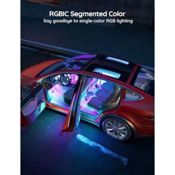 Govee Car LED Strip Lights - Smart RGBIC Interior Lights with Music Sync and 30 Scene Modes