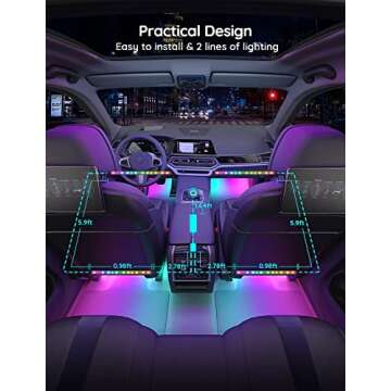 Govee Car LED Strip Lights with Smart App Control and Music Modes