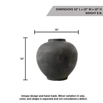 Artissance Earthy Gray Apple-Shaped Pot - 10 Inch Tall