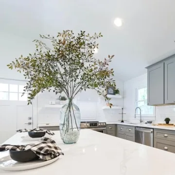 Uqueeten 43.3" Greenery Stem Vase with Eucalyptus Leaves