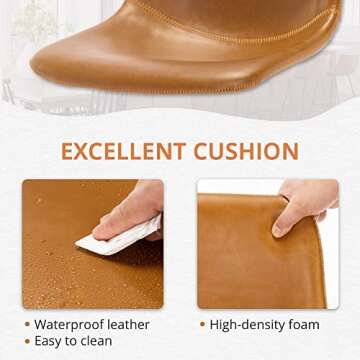 LUE BONA Modern Faux Leather Bar Stools Set of 2