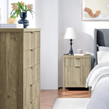 Stylish OAKHAM HOME Nightstand with Charging Station