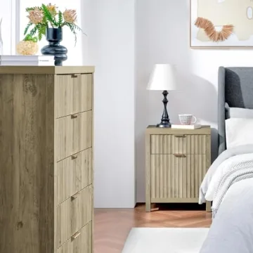 Stylish OAKHAM HOME Nightstand with Charging Station