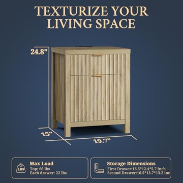 Stylish OAKHAM HOME Nightstand with Charging Station