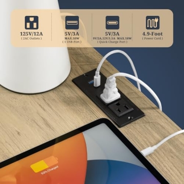 Stylish OAKHAM HOME Nightstand with Charging Station