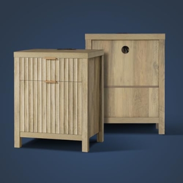Stylish OAKHAM HOME Nightstand with Charging Station
